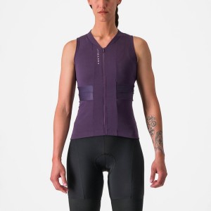 Castelli ANIMA 4 SLEEVELESS Φανελα γυναικεια μωβ ασπρα | OQCDBJ-671