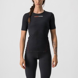 Castelli PROSECCO TECH W SHORT SLEEVE στρώμα βάσης γυναικεια μαυρα | NRUEOK-940