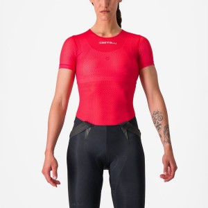 Castelli PRO MESH W SHORT SLEEVE στρώμα βάσης γυναικεια κοκκινα | ZTAJOP-968