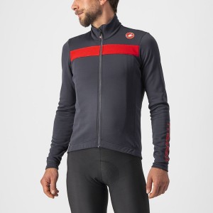 Castelli PURO 3 FZ Φανελα ανδρικα σκούρο γκρι κοκκινα | OBGVYF-754