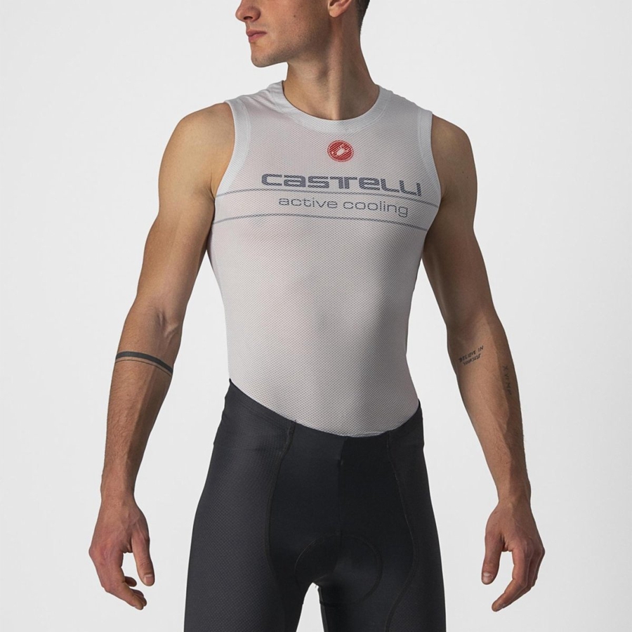 Castelli ACTIVE COOLING SLEEVELESS στρώμα βάσης ανδρικα ασημι γκρι | OHKEJB-160