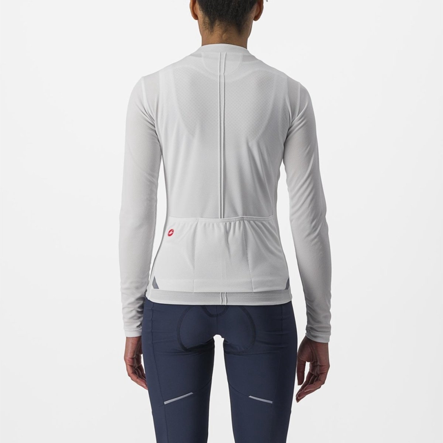 Castelli ANIMA 4 LONG SLEEVE Φανελα γυναικεια ασπρα | CWSRJM-795