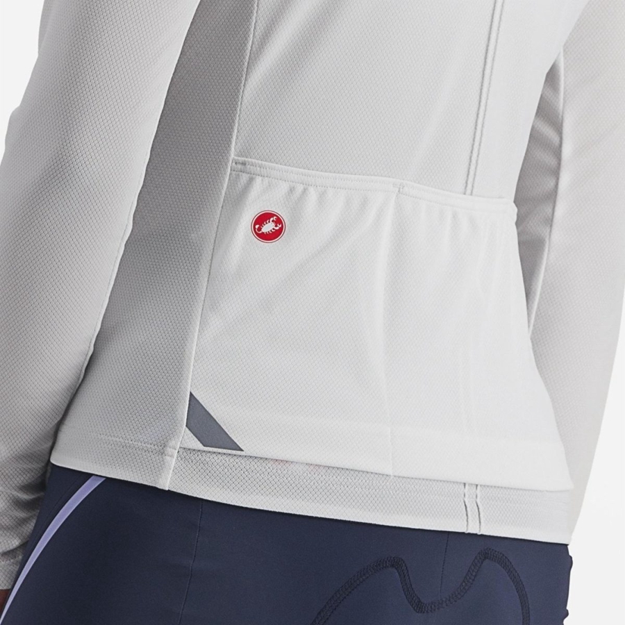 Castelli ANIMA 4 LONG SLEEVE Φανελα γυναικεια ασπρα | CWSRJM-795