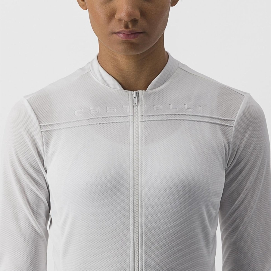 Castelli ANIMA 4 LONG SLEEVE Φανελα γυναικεια ασπρα | CWSRJM-795