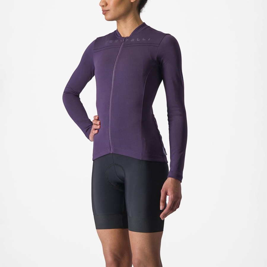 Castelli ANIMA 4 LONG SLEEVE Φανελα γυναικεια μωβ | RQZMHY-954