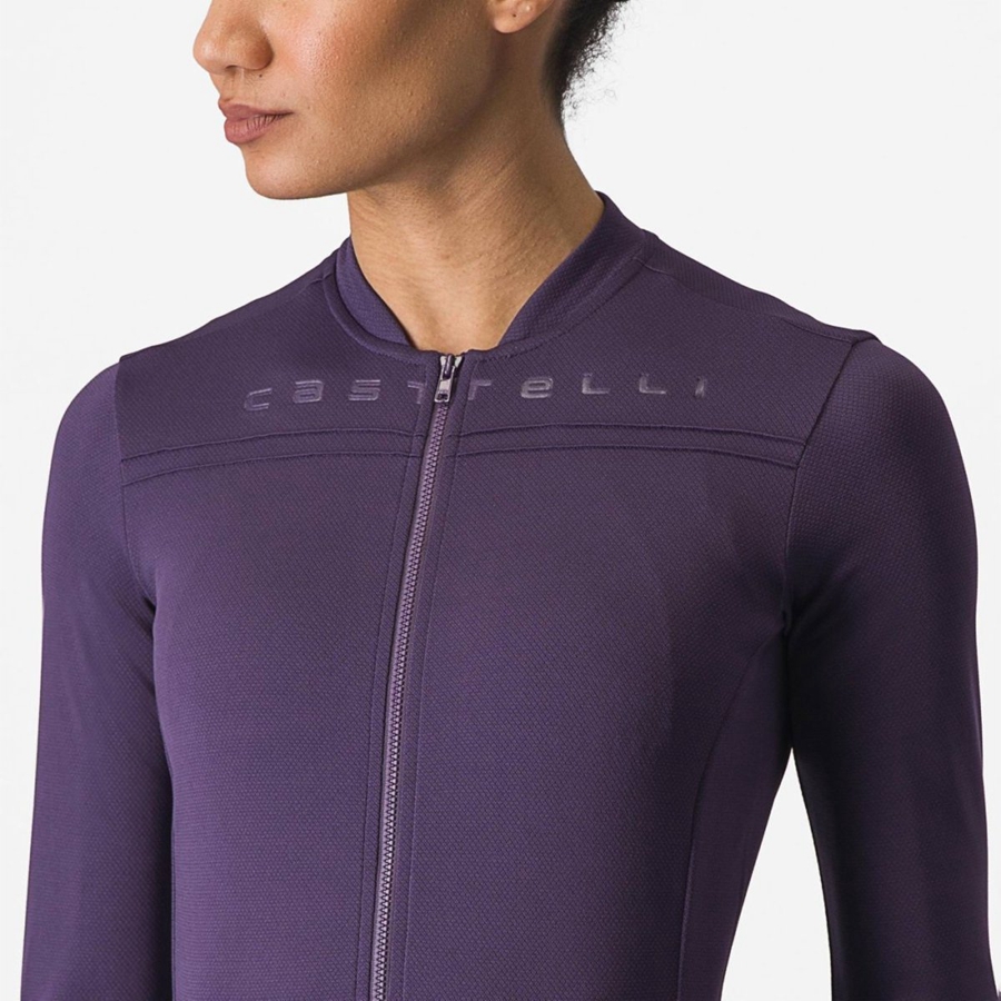 Castelli ANIMA 4 LONG SLEEVE Φανελα γυναικεια μωβ | RQZMHY-954