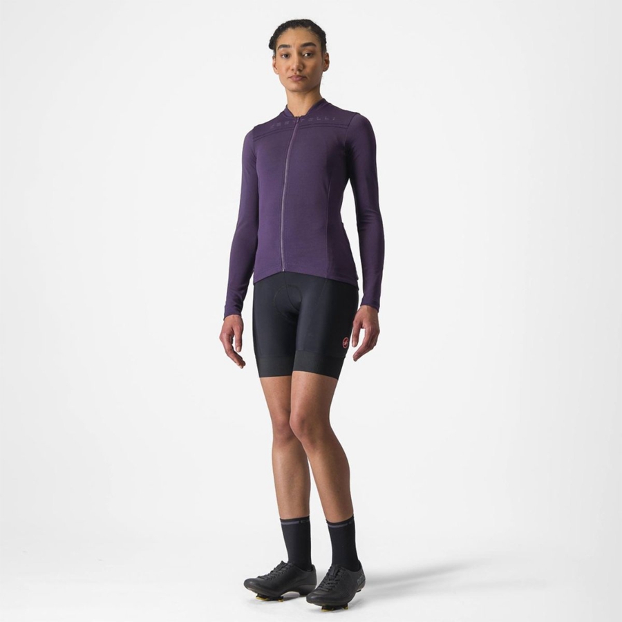 Castelli ANIMA 4 LONG SLEEVE Φανελα γυναικεια μωβ | RQZMHY-954