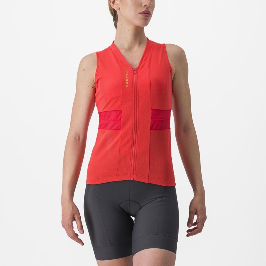 Castelli ANIMA 4 SLEEVELESS Φανελα γυναικεια πορτοκαλι | LFWCQO-536