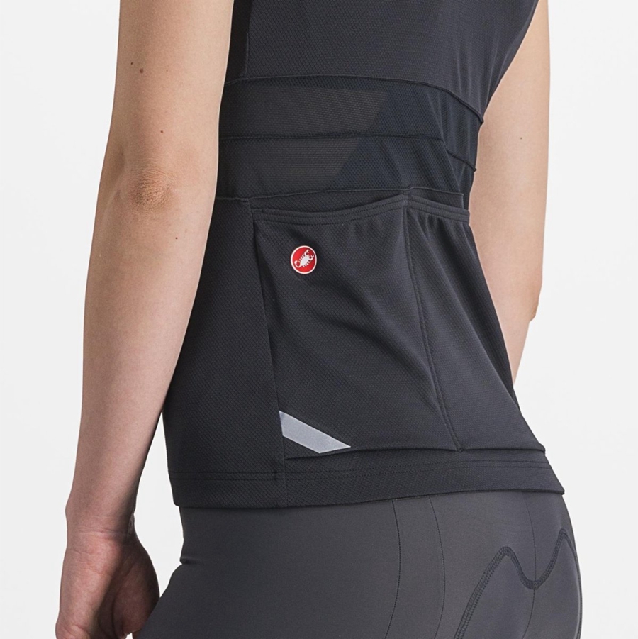 Castelli ANIMA 4 SLEEVELESS Φανελα γυναικεια μαυρα ασπρα | GYOPHM-341