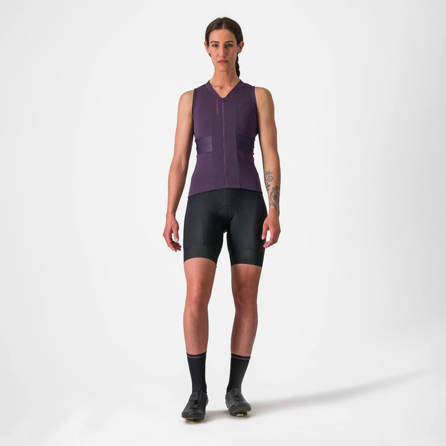 Castelli ANIMA 4 SLEEVELESS Φανελα γυναικεια μωβ ασπρα | OQCDBJ-671