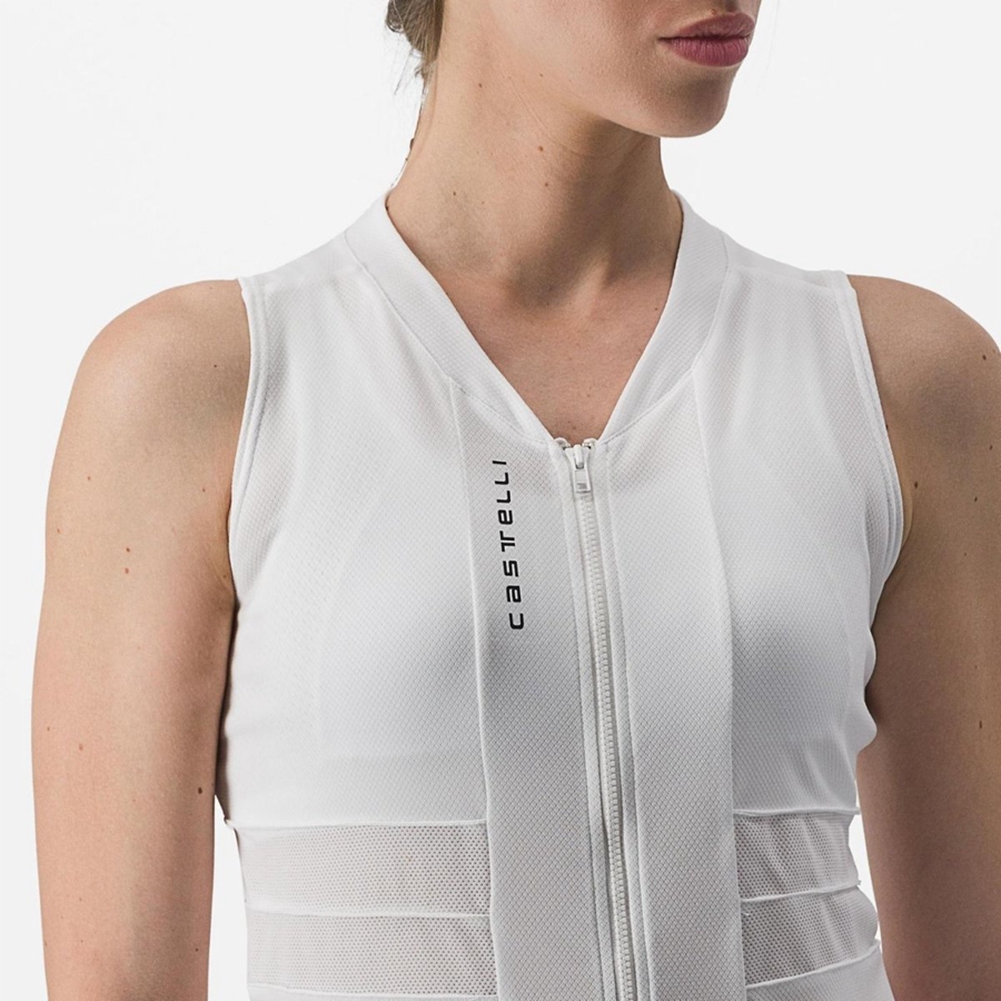 Castelli ANIMA 4 SLEEVELESS Φανελα γυναικεια ασπρα μαυρα | TQSKPR-327