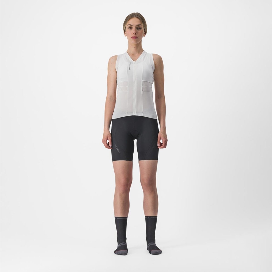 Castelli ANIMA 4 SLEEVELESS Φανελα γυναικεια ασπρα μαυρα | TQSKPR-327