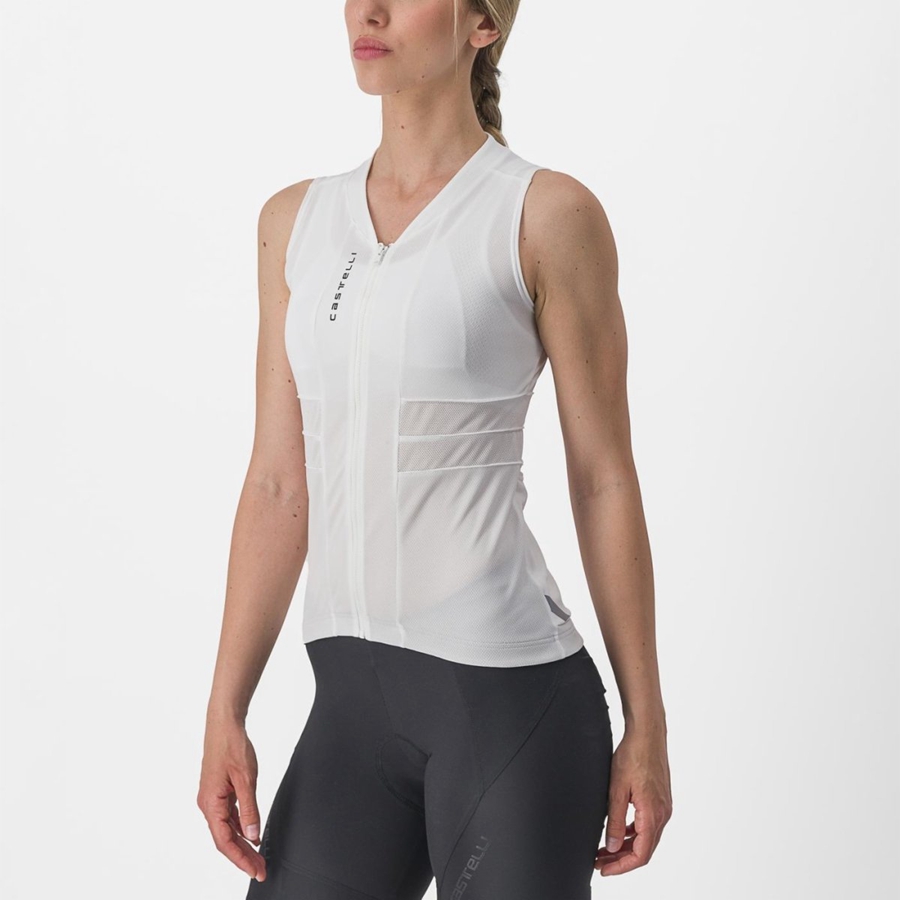 Castelli ANIMA 4 SLEEVELESS Φανελα γυναικεια ασπρα μαυρα | TQSKPR-327