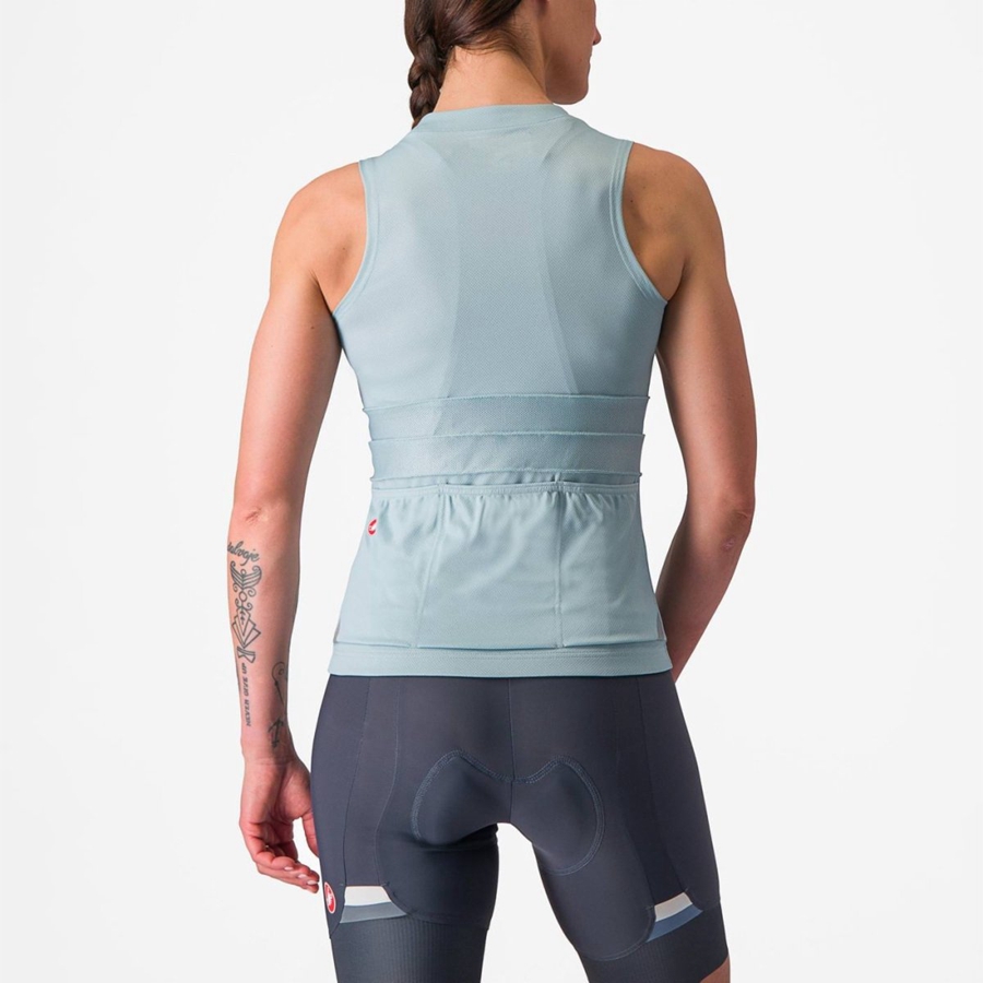 Castelli ANIMA 4 SLEEVELESS Φανελα γυναικεια μπλε σκούρο γκρι μπλε | UTSGEN-279