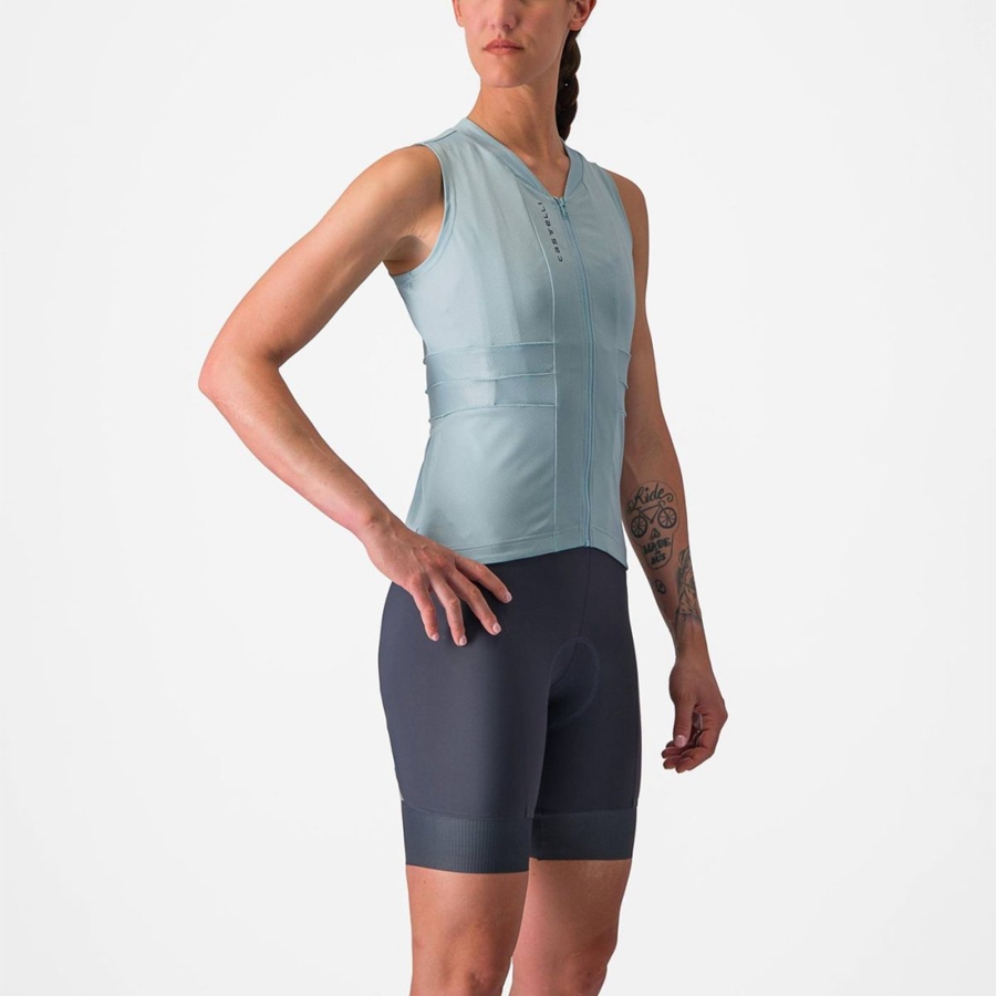 Castelli ANIMA 4 SLEEVELESS Φανελα γυναικεια μπλε σκούρο γκρι μπλε | UTSGEN-279