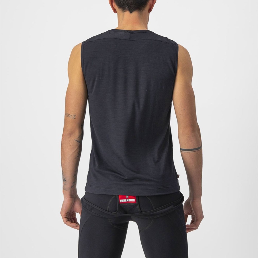 Castelli BANDITO WOOL SLEEVELESS στρώμα βάσης ανδρικα μαυρα | WSBPED-408