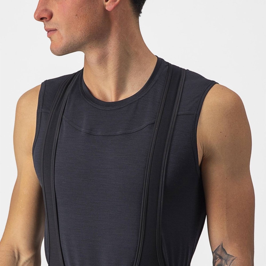 Castelli BANDITO WOOL SLEEVELESS στρώμα βάσης ανδρικα μαυρα | WSBPED-408