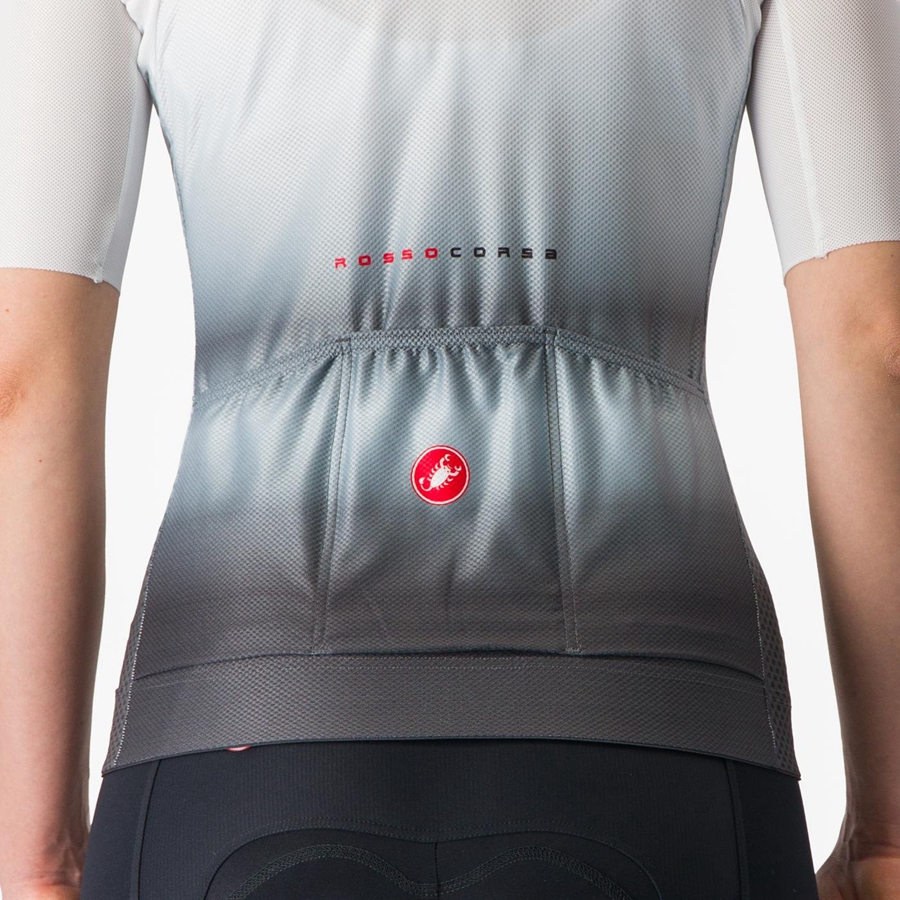 Castelli CLIMBER'S 4.0 W Φανελα γυναικεια ασπρα σκούρο γκρι | MDZGOJ-091