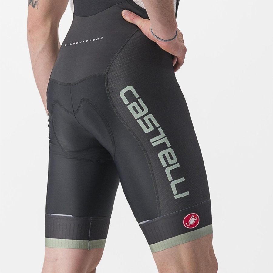 Castelli COMPETIZIONE KIT σορτς με σιλιάρα ανδρικα μαυρα πρασινο | FMWCBH-370