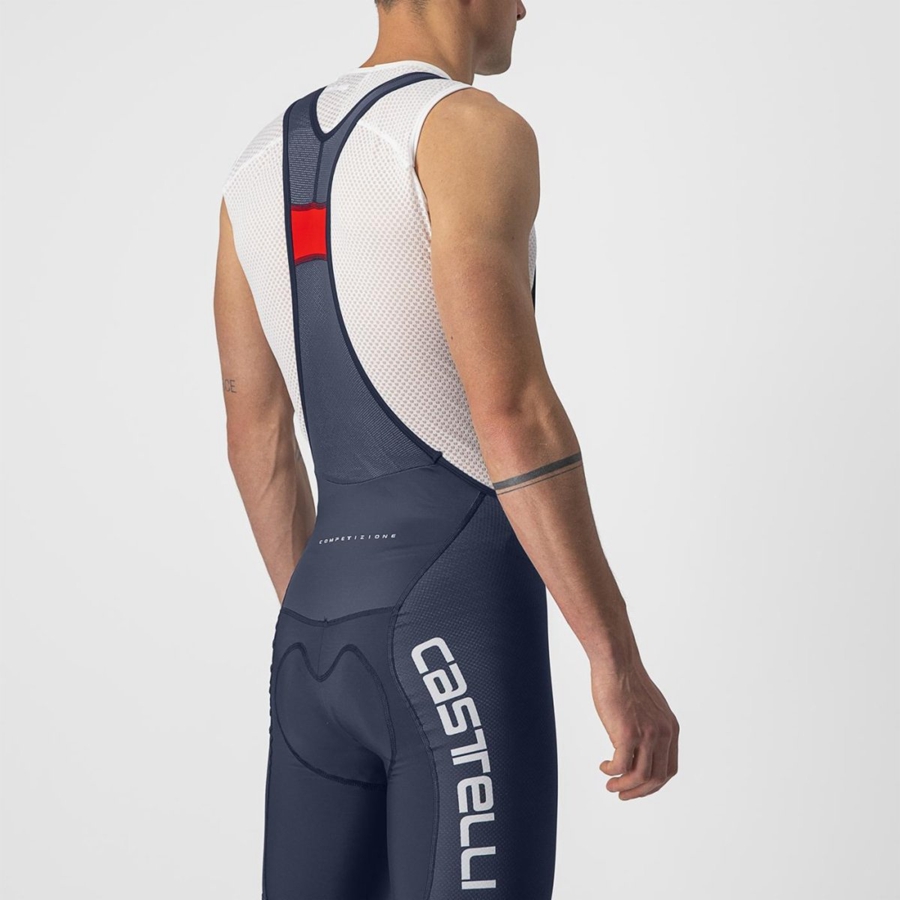 Castelli COMPETIZIONE KIT σορτς με σιλιάρα ανδρικα μπλε ασπρα ασημι | FYPQOB-254