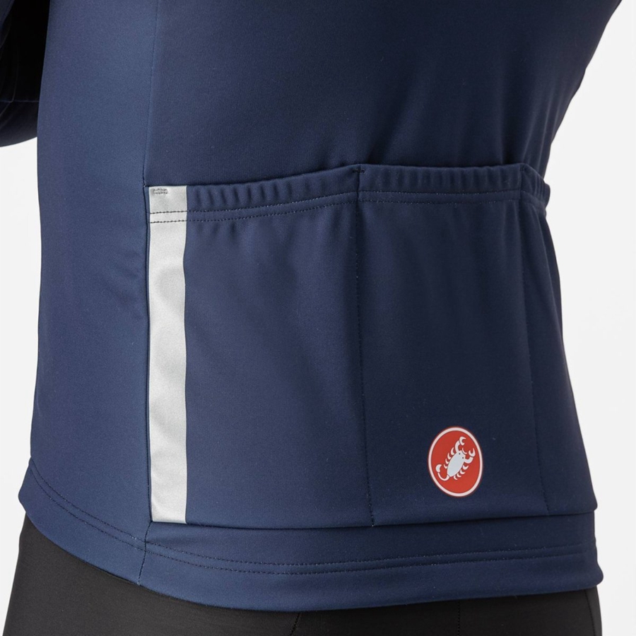 Castelli ENTRATA THERMAL Φανελα ανδρικα μπλε ασημι γκρι | NTODFM-901