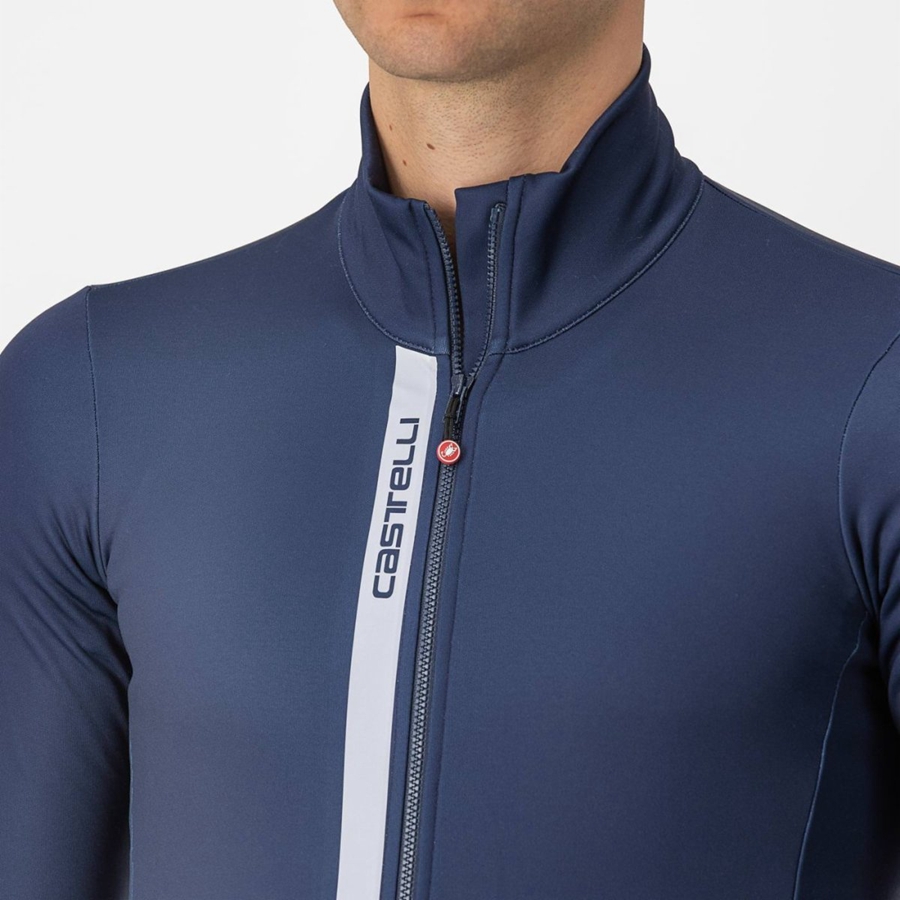 Castelli ENTRATA THERMAL Φανελα ανδρικα μπλε ασημι γκρι | NTODFM-901