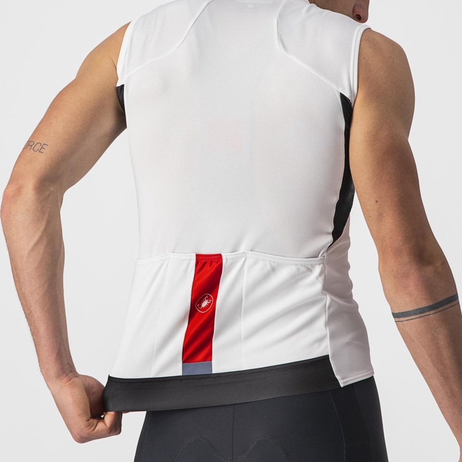 Castelli ENTRATA VI SLEEVELESS Φανελα ανδρικα ασπρα μαυρα κοκκινα | XGUWJQ-186