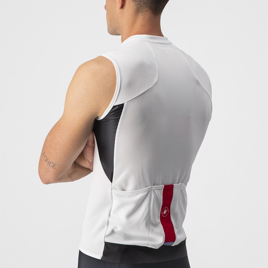 Castelli ENTRATA VI SLEEVELESS Φανελα ανδρικα ασπρα μαυρα κοκκινα | XGUWJQ-186