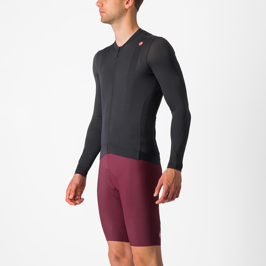 Castelli ESPRESSO LS Φανελα ανδρικα μαυρα σκούρο γκρι | NVUAMX-294