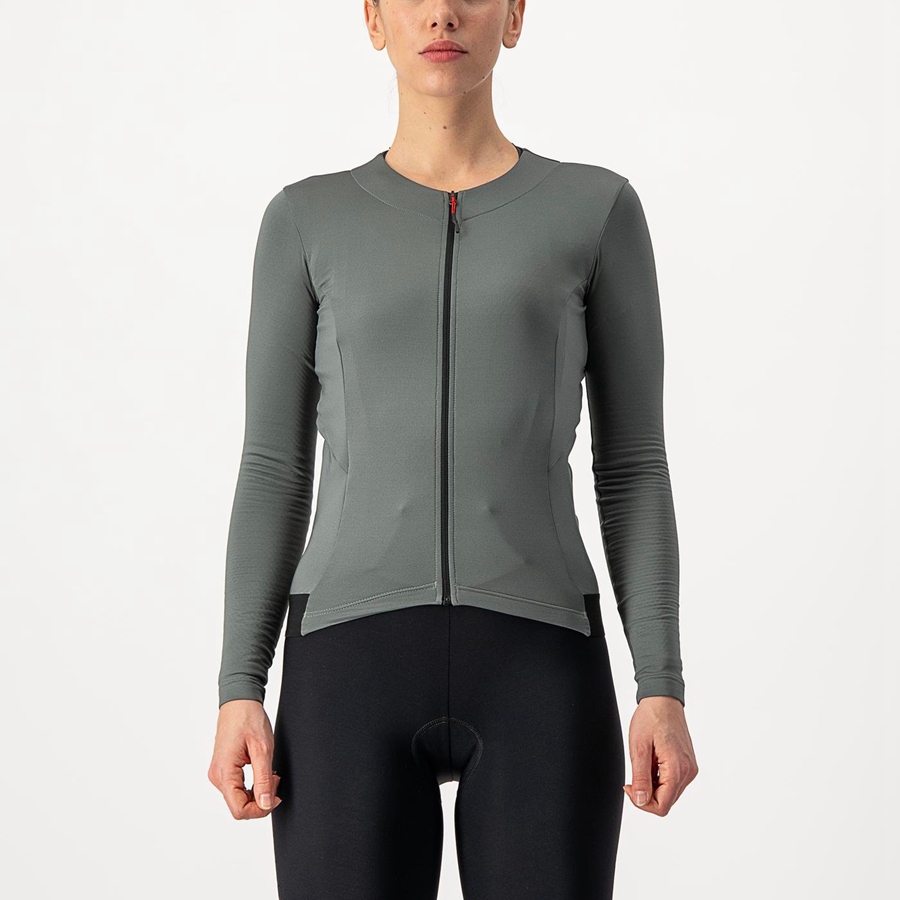 Castelli FLY LS W Φανελα γυναικεια γκρι | THPFGU-906