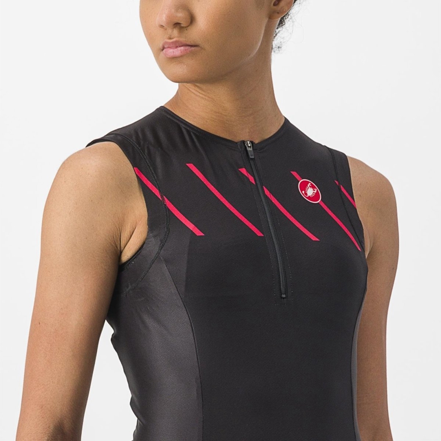 Castelli FREE 2 W TRI SINGLET κοστούμια γυναικεια μαυρα | KEUBTX-874