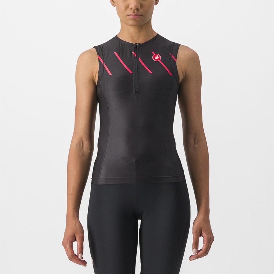 Castelli FREE 2 W TRI SINGLET κοστούμια γυναικεια μαυρα | KEUBTX-874