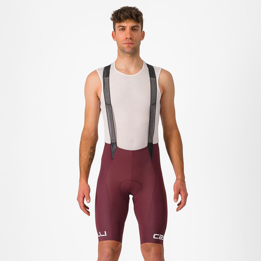 Castelli FREE AERO RC CLASSIC σορτς με σιλιάρα ανδρικα βαθυ μπορντο ασπρα | WYHDSU-614