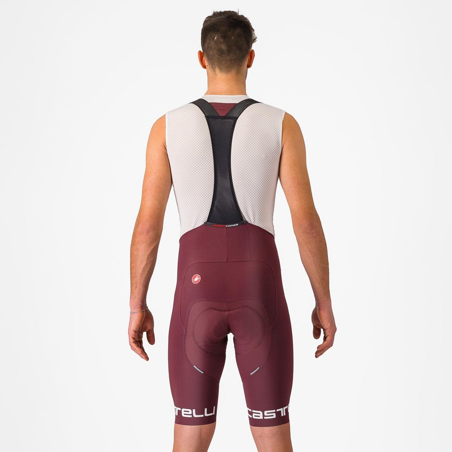 Castelli FREE AERO RC CLASSIC σορτς με σιλιάρα ανδρικα βαθυ μπορντο ασπρα | WYHDSU-614