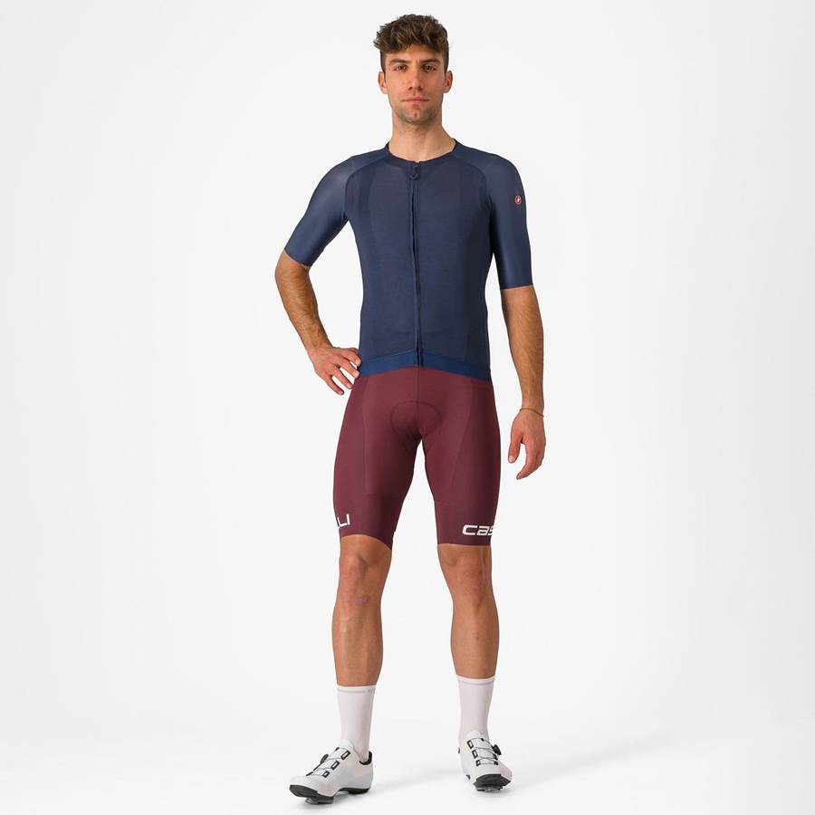 Castelli FREE AERO RC CLASSIC σορτς με σιλιάρα ανδρικα βαθυ μπορντο ασπρα | WYHDSU-614