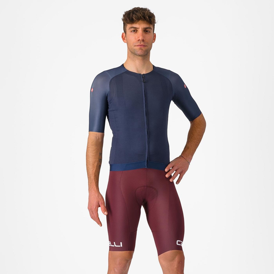 Castelli FREE AERO RC CLASSIC σορτς με σιλιάρα ανδρικα βαθυ μπορντο ασπρα | WYHDSU-614