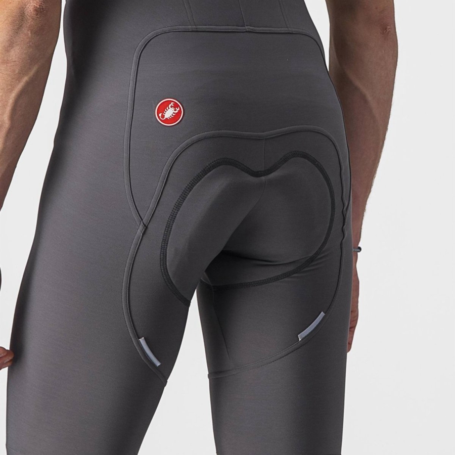 Castelli FREE AERO RC καλσόν με σαλιάρα ανδρικα σκούρο γκρι | YJSOBP-267