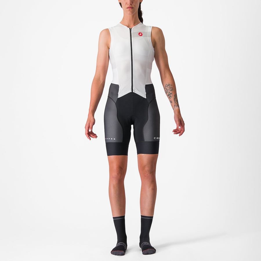 Castelli FREE SANREMO W SLEEVELESS κοστούμια γυναικεια ασπρα μαυρα | ISTNYG-705