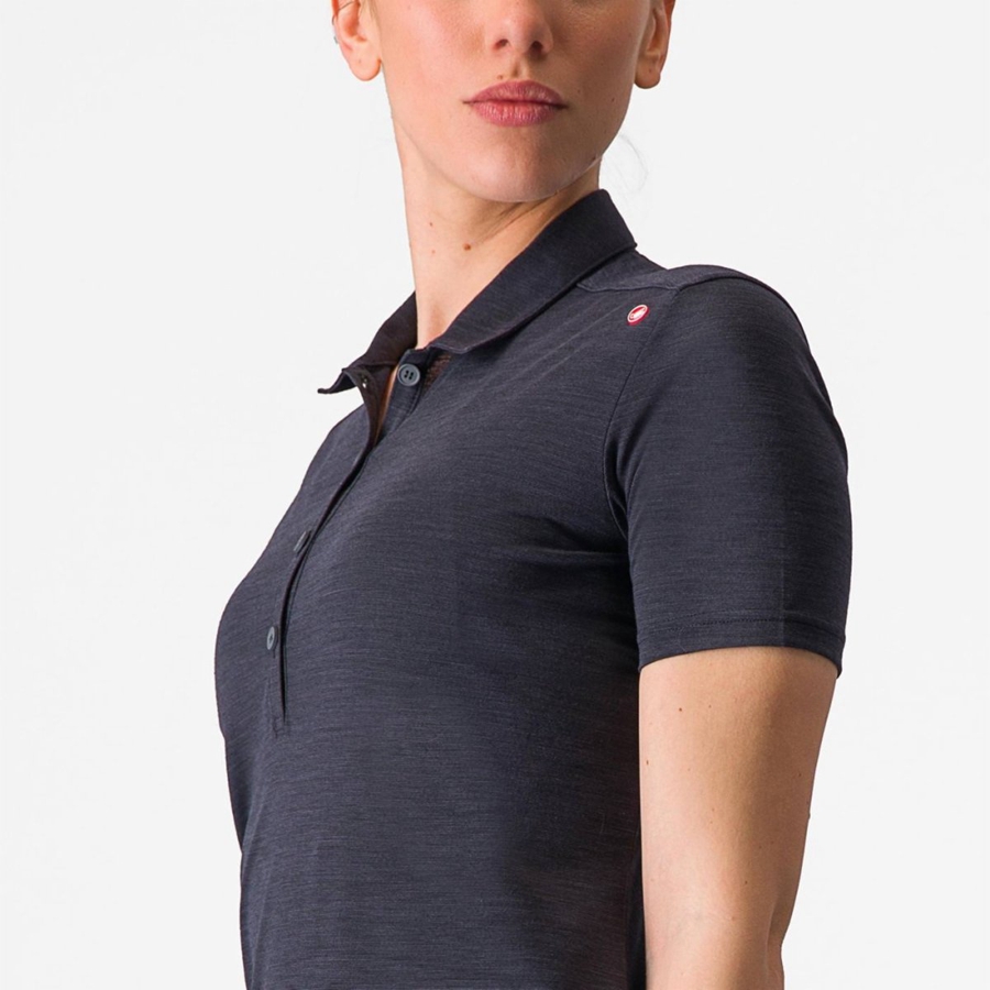 Castelli MERINO W POLO Casual γυναικεια μαυρα | KVUSHQ-450