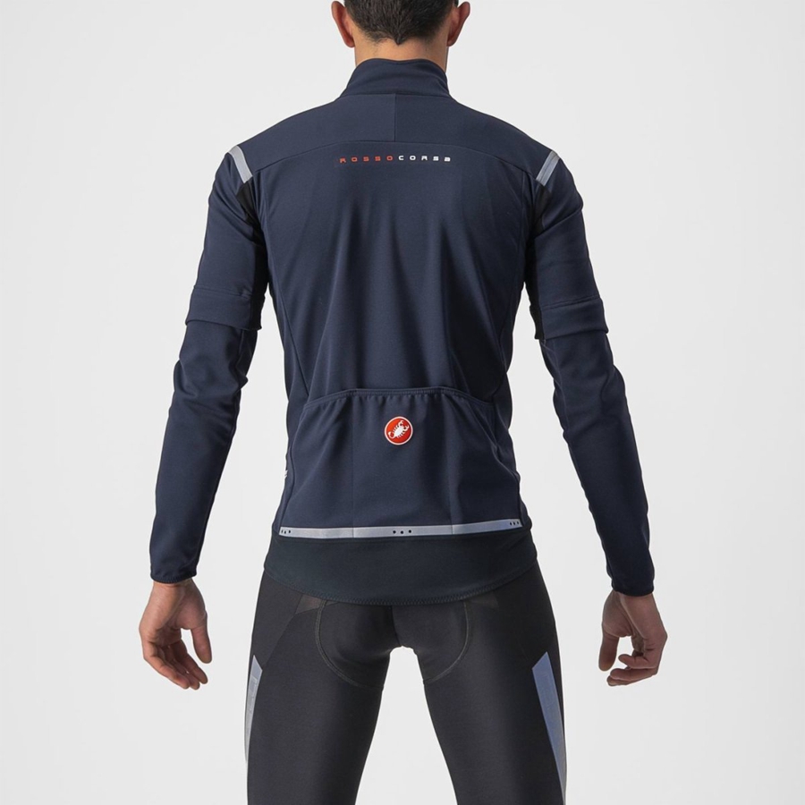 Castelli PERFETTO RoS 2 CONVERTIBLE Μπουφαν ανδρικα μπλε ασημι | DLGAMY-273