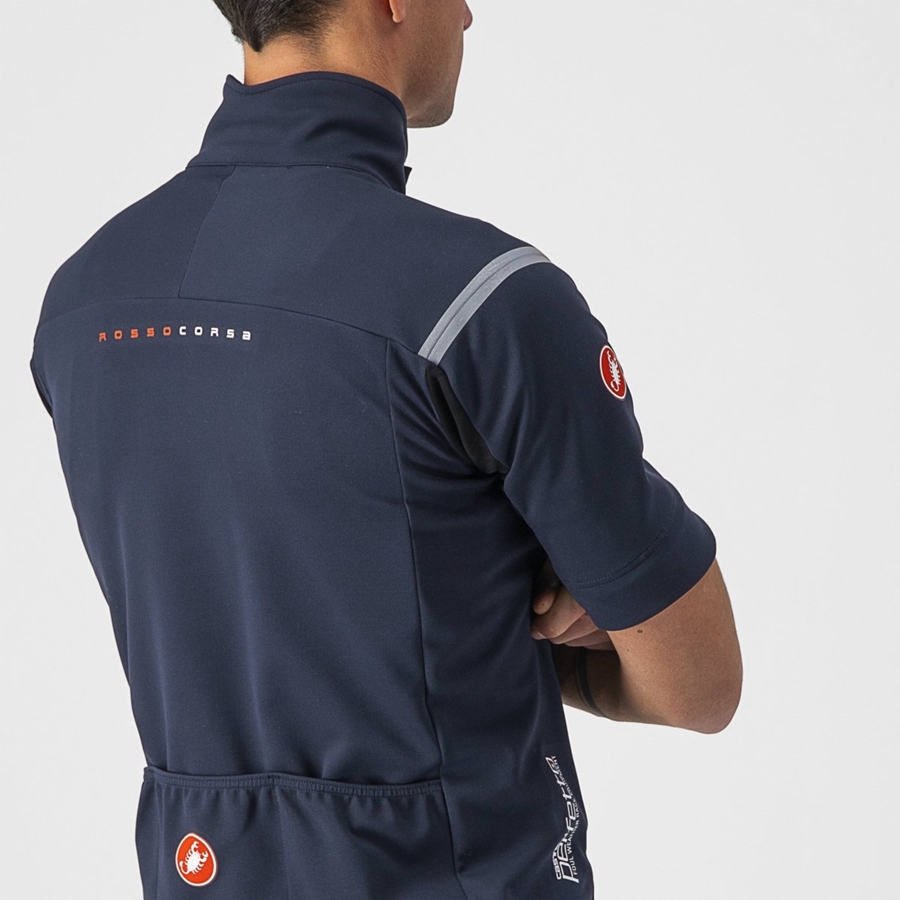 Castelli PERFETTO RoS 2 CONVERTIBLE Μπουφαν ανδρικα μπλε ασημι | DLGAMY-273