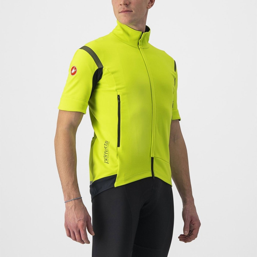 Castelli PERFETTO RoS 2 CONVERTIBLE Μπουφαν ανδρικα ανοιχτο πρασινο σκούρο γκρι | QGARCN-814