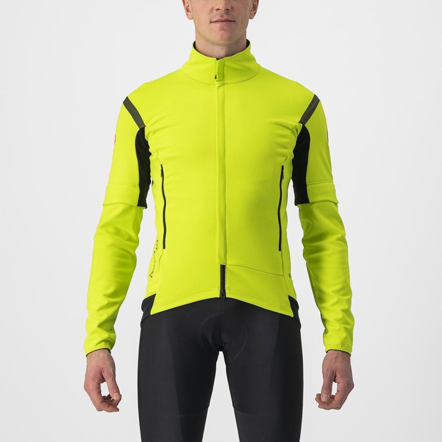 Castelli PERFETTO RoS 2 CONVERTIBLE Μπουφαν ανδρικα ανοιχτο πρασινο σκούρο γκρι | QGARCN-814