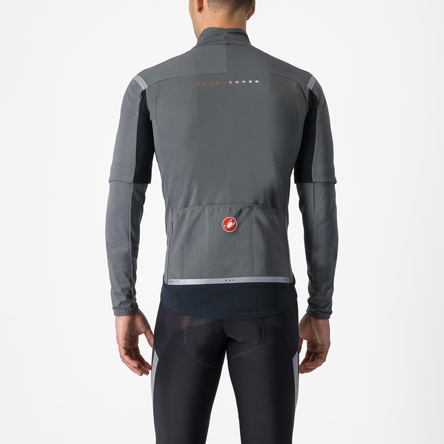 Castelli PERFETTO RoS 2 CONVERTIBLE Μπουφαν ανδρικα γκρι ασημι | LQRYSN-068