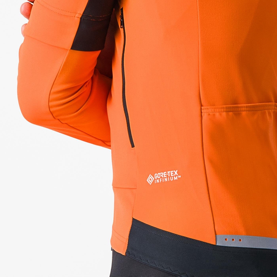 Castelli PERFETTO RoS 2 CONVERTIBLE Μπουφαν ανδρικα κοκκινα πορτοκαλι σκούρο γκρι | LYGWAQ-203