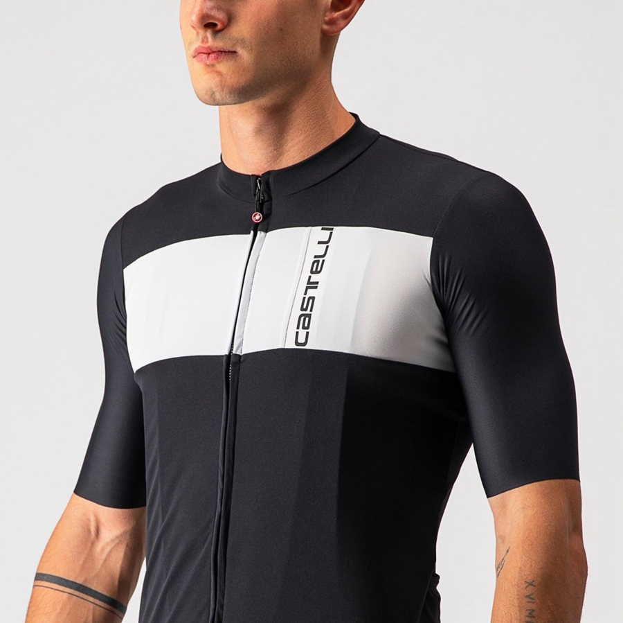 Castelli PROLOGO 7 Φανελα ανδρικα μαυρα ασημι γκρι ασπρα | IHNETA-571