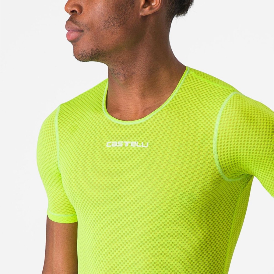 Castelli PRO MESH 2.0 SHORT SLEEVE στρώμα βάσης ανδρικα ανοιχτο πρασινο | QEBNLH-028