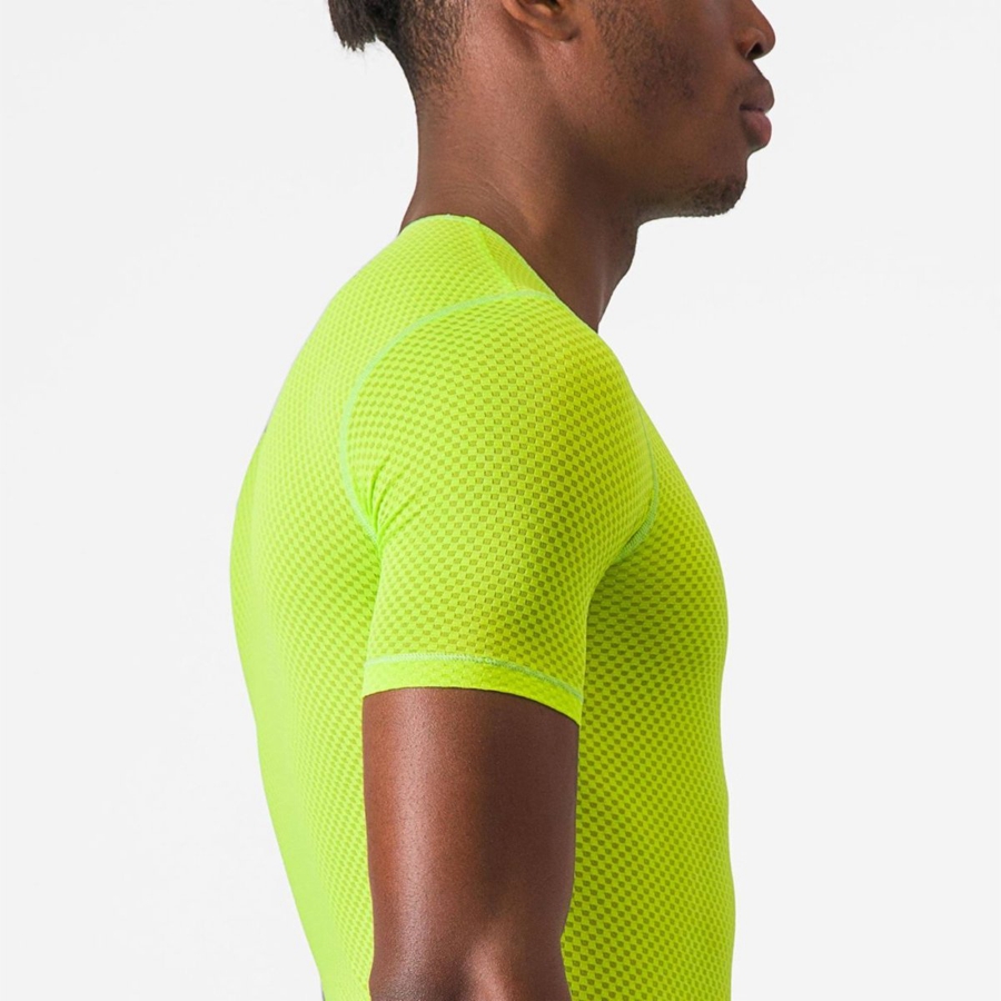 Castelli PRO MESH 2.0 SHORT SLEEVE στρώμα βάσης ανδρικα ανοιχτο πρασινο | QEBNLH-028