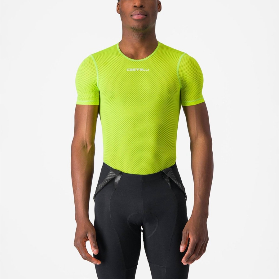 Castelli PRO MESH 2.0 SHORT SLEEVE στρώμα βάσης ανδρικα ανοιχτο πρασινο | QEBNLH-028