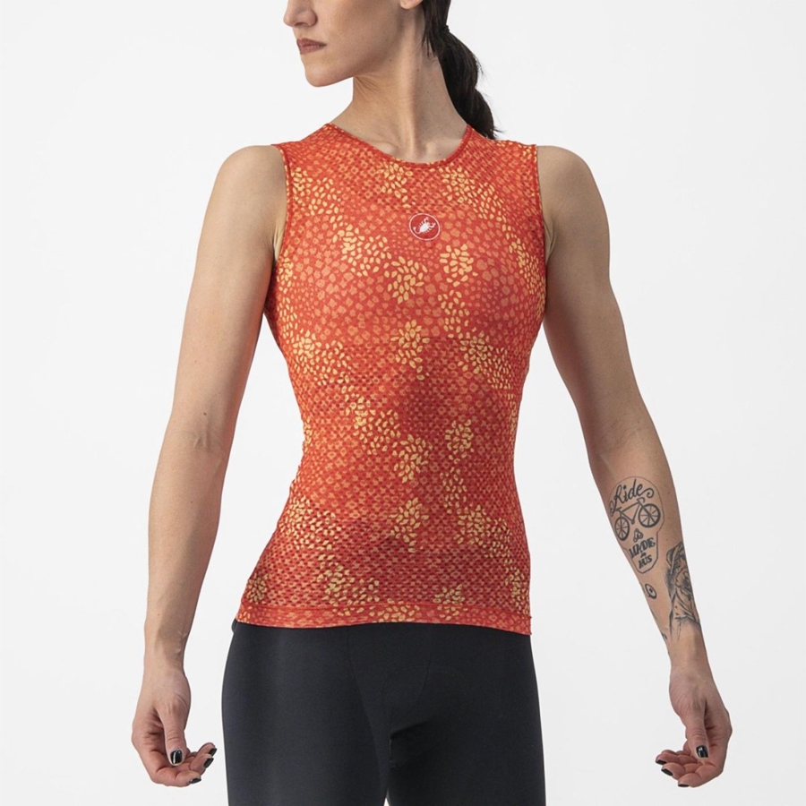 Castelli PRO MESH 4 W SLEEVELESS στρώμα βάσης γυναικεια πορτοκαλι | DIRCLT-123